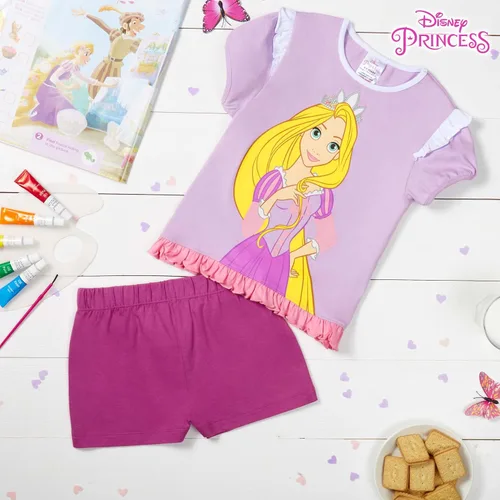 Miniatura 6 de Disney Conjunto de pijama para niñas, ropa de dormir de verano de La Bella y la Bestia, Rey León, Princesa, Stitch PJs de 2 piezas