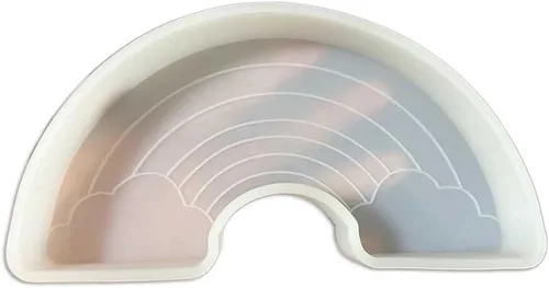 Duawenki Nube Rainbow Shape Car Freshie Silicona Molde para Hacer Jabón Aroma Perlas Coche Freshie Vela Colgante Resina