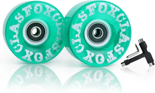 Miniatura 14 de 78A interior o al aire libre 2.559x1.378 in Quad ruedas de patines con rodamientos ABEC-9 8 PC Verde esmeralda