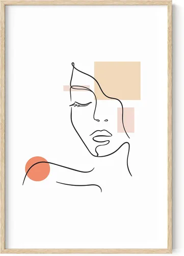 Miniatura 24 de HAUS AND HUES Impresión artística minimalista de mujer, póster de figura femenina, arte abstracto de pared neutro, arte de pared de dibujo lineal