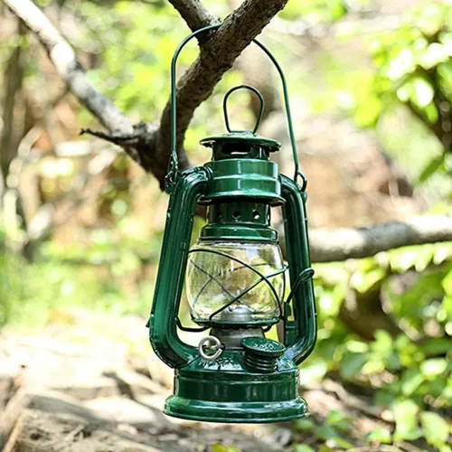 Miniatura 4 de Ochine Linterna vintage de queroseno de metal - Lámpara colgante retro para exteriores, camping y uso de emergencia