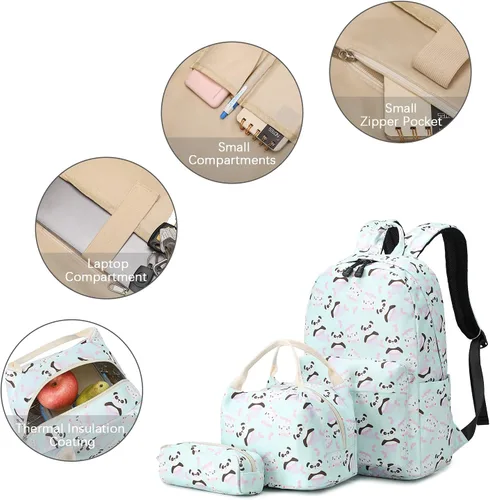 Miniatura 4 de Ecodudo - Morral ligero para niños y niñas, lindas mochilas escolares con lonchera