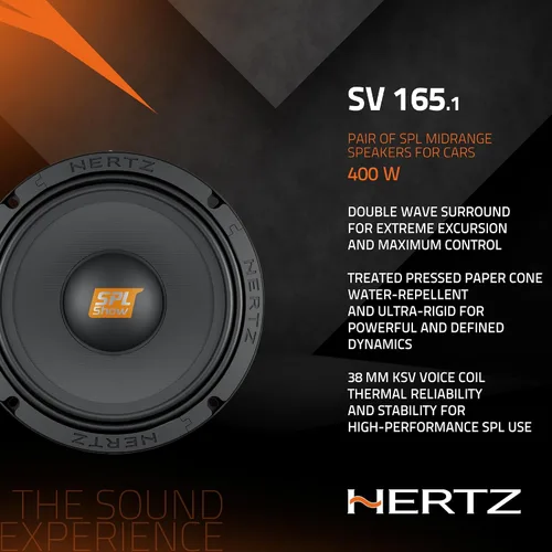 Miniatura 4 de HERTZ SPL Show Series SV-1651 6.5" 4-Ohm SPL Controladores de altavoz de rango medio (par)