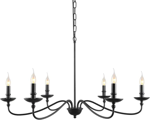 SEOL - Lámpara de araña de 36" de diámetro estilo candelabro clásico, lámpara colgante grande para comedor, lámpara de techo estilo granja, lámpara