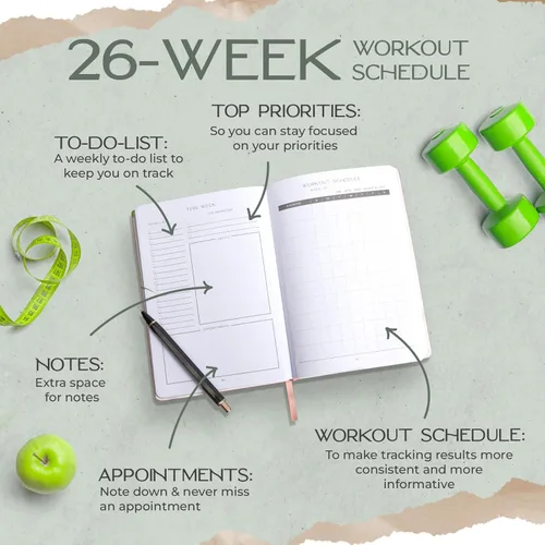 Miniatura 3 de Graceful by Design Planificador de comidas y rastreador de actividad física – Planifica entrenamientos en nuestro diario de fitness para mujeres