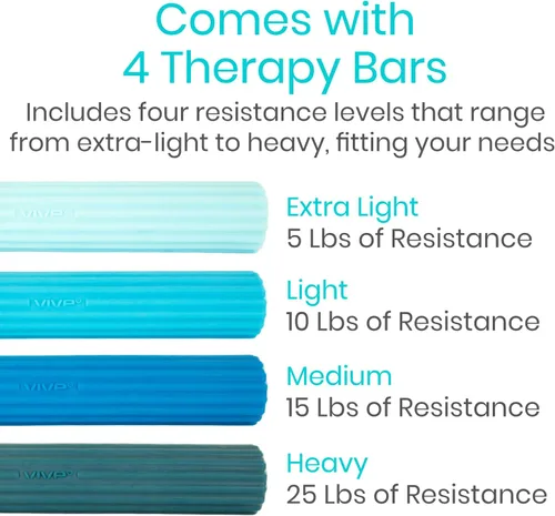 Miniatura 3 de Vive Barra de terapia flexible para alivio del codo de tenis (paquete de 4) – Ayuda de terapia física para mejorar la tendinitis y la fuerza