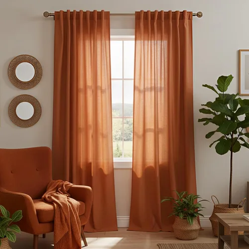 Miniatura 106 de Cortinas de lino azul claro de 90 pulgadas de largo para sala de estar, dormitorio de niñas, guardería, decoración acogedora de verano, bolsillo