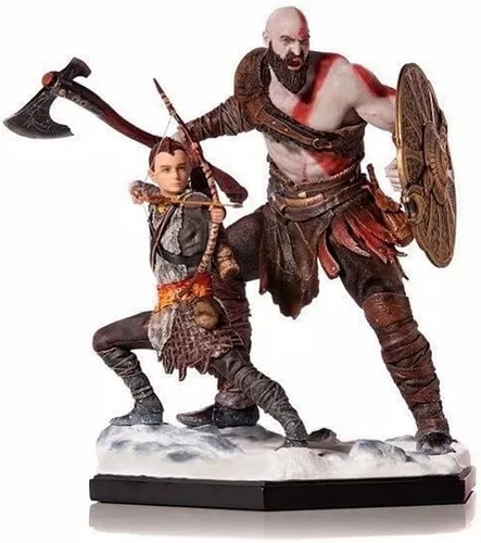 Miniatura 2 de REOZIGN Figura de Ragnarok, Figuras de acción de Kratos y Atreus, figura de personaje de juego de PVC de 20 cm/7.9 pulgadas estatua de decoración