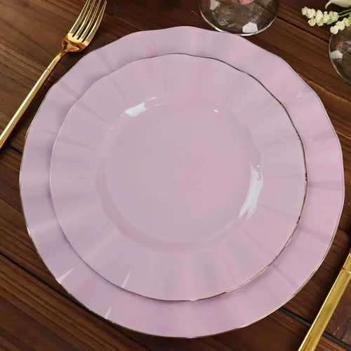 Miniatura 23 de Efavormart - Platos de cena de 11 pulgadas – Juego de 10 platos desechables redondos de plástico negro con borde dorado rizado – Vajilla elegante