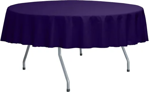 Miniatura 39 de Ultimate Textile Poly-Cotton Twill 60-Inch Round Tablecloth - Fits Tables Smaller Than 60-Inches in Diameter, Navy Blue