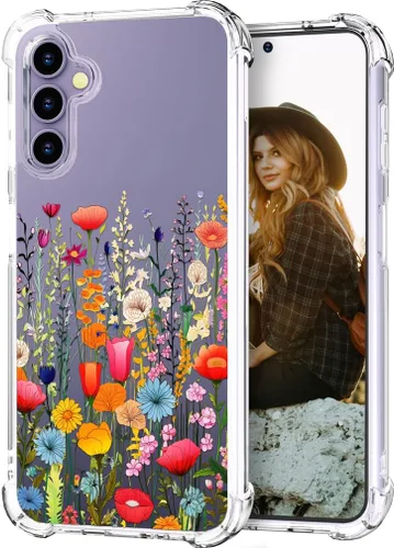 Miniatura 38 de Hungo Funda compatible con Samsung Galaxy S25 Plus/S24 Plus, diseño transparente, diseño femenino de piel femenina S24+ S25+ de astronauta