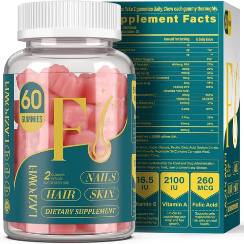 Gomitas de biotina, vitaminas para la piel y las uñas para hombres y mujeres, vitamina B7 vegana, apoya el crecimiento del cabello y uñas más