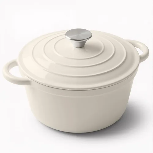 Miniatura 9 de Miereirl Olla Holandesa Esmaltada de 6.5 Cuartos con Tapa, Olla Holandesa de Hierro Fundido con Asas Dobles para Hornear Pan, Cocinar, Utensilios