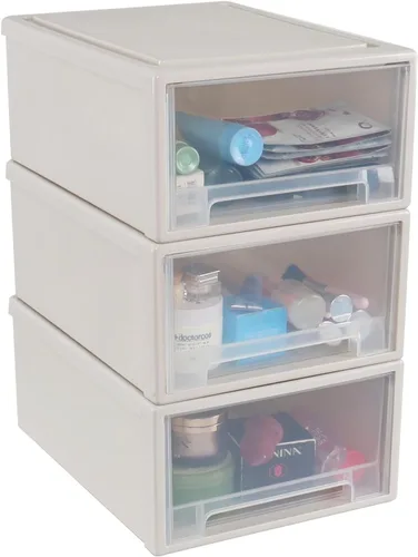 Miniatura 10 de Readsky Cajones de almacenamiento de plástico apilables de 6 cuartos de galón, unidad de cajón de plástico, 3 paquetes