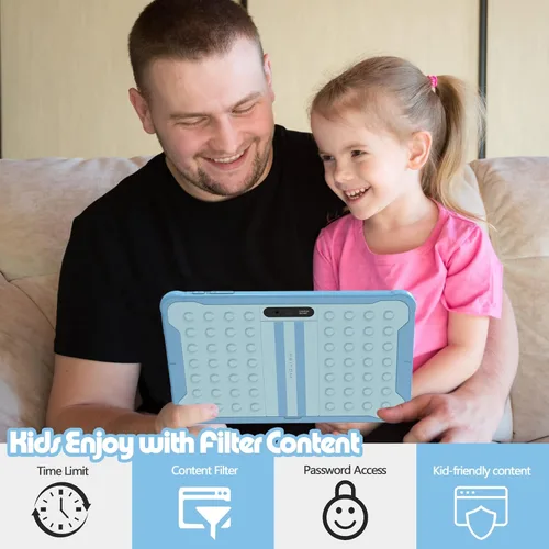 Miniatura 2 de PRITOM Android 13, tablet infantil de 10 pulgadas, control parental, 6000 mAh, procesador de cuatro núcleos, 2 GB de RAM, 64 GB de ROM, pantalla