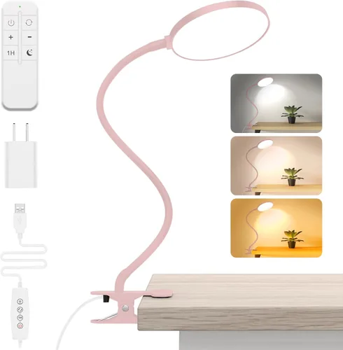Miniatura 13 de iFalarila Luz de lectura con control remoto, lámpara de escritorio LED con clip [temporizador de 1 hora y luz nocturna] RA>95 regulable cuello