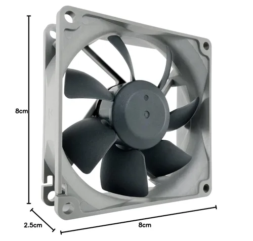 Miniatura 5 de Noctua NF-R8 redux-1200, ventilador silencioso ultra silencioso, 3 pines, 1200 RPM (3.150 in, gris)