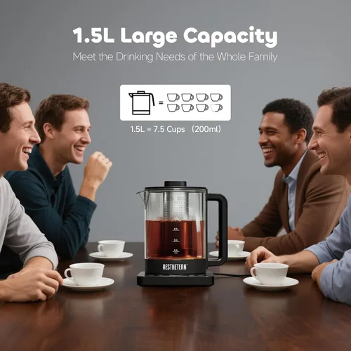 Miniatura 5 de Tetera Eléctrica de Té con Infusor, Control de Temperatura y Apagado Automático de 24 H Mantiene Caliente para Calentador de Agua de Café y Tetera