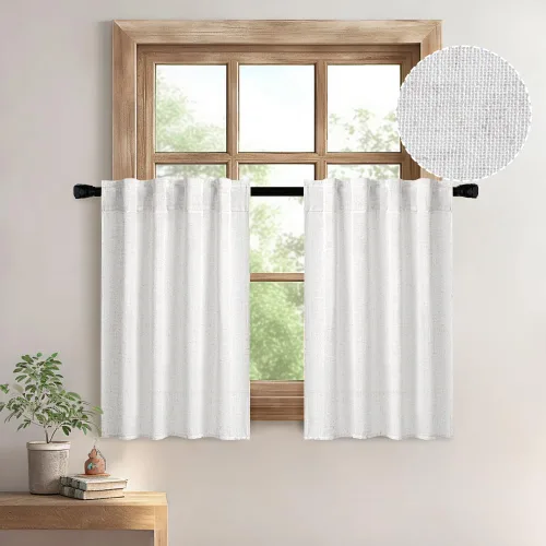 Miniatura 108 de MIULEE Cortinas de lino blanco de 108 pulgadas de largo para dormitorio, sala de estar, cortinas de ventana con textura de lino suave y grueso, Lino