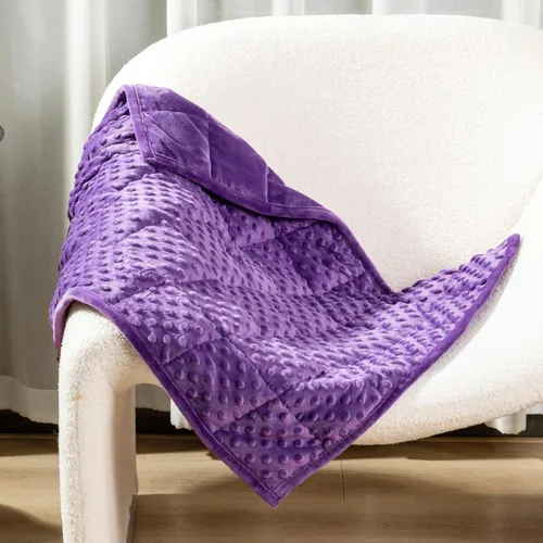 Miniatura 17 de Alomidds Manta con peso (48"x72", 20lbs tamaño Twin - Verde), mantas con peso para adultos, refrescante, transpirable, suave y cómoda Minky, manta A