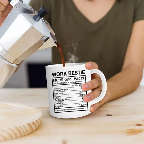 Miniatura 5 de Taza de café Work Bestie, compañero de trabajo de apoyo emocional, tazas divertidas para compañeros de trabajo, regalos de amistad en el trabajo