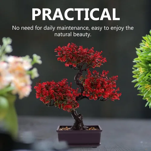 Miniatura 2 de Árbol bonsái artificial, árbol bonsái falso realista, plantas falsas de interior, planta sintética en maceta, planta bonsái de pino japonés, planta
