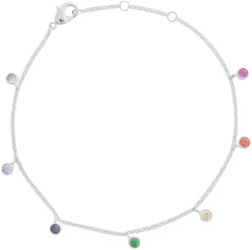 HONEYCAT Pulsera de abalorios con bisel de cristal arcoíris en oro, oro rosa o plata joyería minimalista y delicada