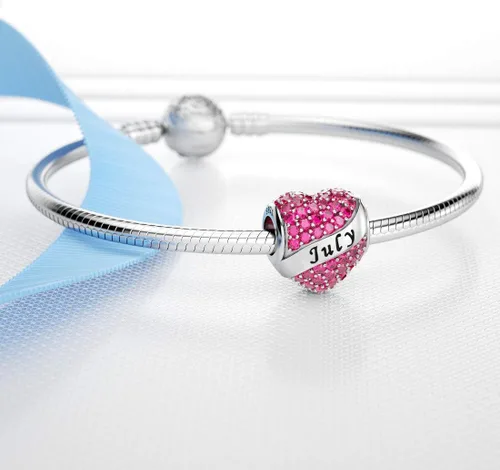 Miniatura 2 de Abalorio Dalaran de plata de ley 925 con forma de corazón, para brazalete, feliz cumpleaños, para mujer