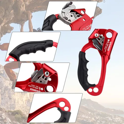 Miniatura 25 de WILDKEN Ascendedor de Mano para Escalada de Exteriores Montañismo Árbol Arborista Escalada Descenso Equipo Ascendedor de Mano para Cuerda de 8-14mm