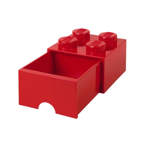 Miniatura 4 de Room Copenhagen LEGO - Cajón de ladrillos, 4 perillas, 1 cajón, caja de almacenamiento apilable, color rojo brillante