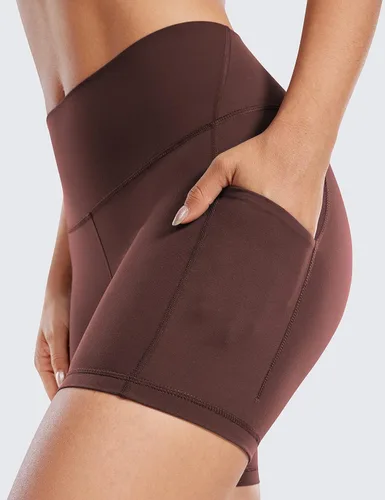 Miniatura 3 de CRZ YOGA Butterluxe - Pantalones cortos de ciclismo para mujer con bolsillos de 3, 5 y 8 pulgadas, cintura alta, para voleibol, entrenamiento