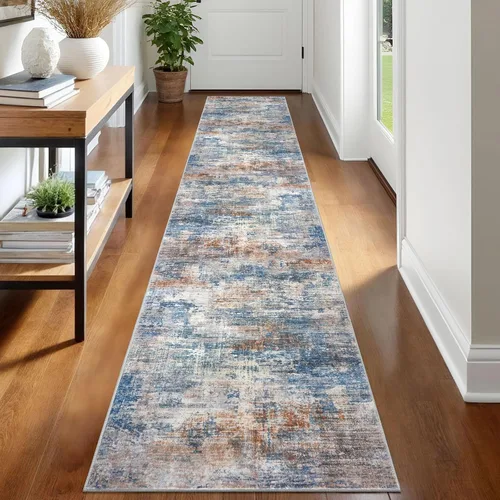 Miniatura 255 de IOHOUZE Alfombra pequeña abstracta de 2 x 3 pies, alfombra de entrada lavable para entrada interior, alfombras con respaldo de goma, alfombra gris