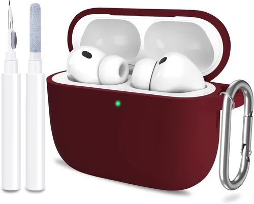 Miniatura 29 de Funda para AirPods Pro 3 con limpiador y protector de silicona suave con llavero para mujeres y hombres, funda para Apple AirPods Pro de 3ª Claro