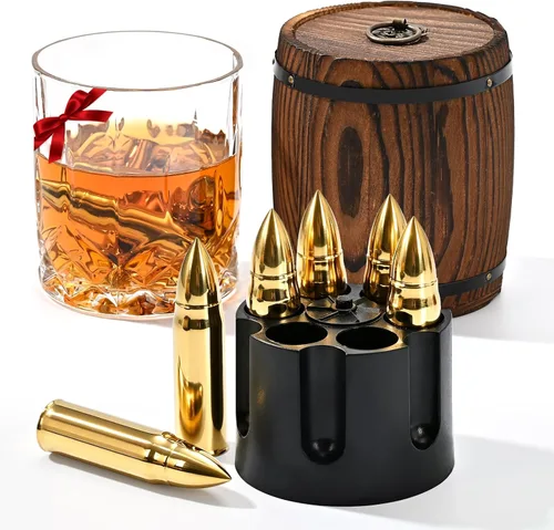 Miniatura 11 de EooCoo Regalos para el día del padre, juego de regalo de piedras de whisky con 6 piedras y caja, cubos de hielo reutilizables para bebidas