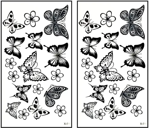 Mini tatuajes 2 hojas de mariposa impermeable temporal tatuaje festival flash tatuaje falso arte corporal maquillaje cuello hombro brazo tatuajes