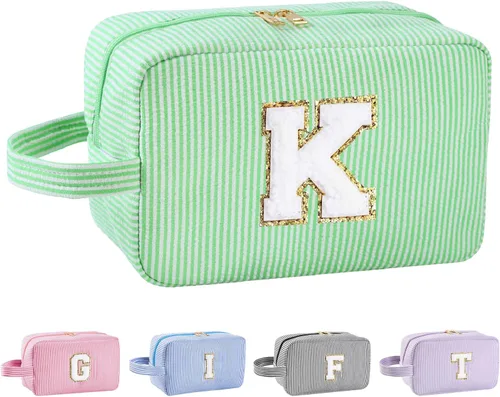 Miniatura 72 de Regalos personalizados para mujeres, bolsa de maquillaje con inicial, bolsa de maquillaje de viaje, bolsa de cosméticos, bolsa de artículos