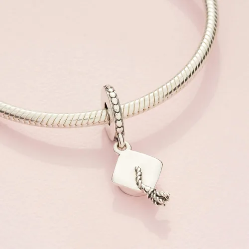 Miniatura 5 de PANDORA Dije colgante de gorra de graduación, compatible con PANDORA Moments, plata de ley, regalo para ella, joyería para mujer con caja de regalo