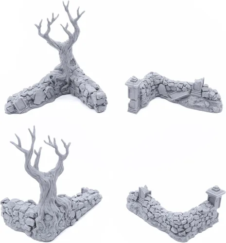 Miniatura 8 de EnderToys Paredes de cementerio sagrado por escenario imprimible, paisajes RPG de mesa impresos en 3D y terreno de juegos de guerra en miniatura
