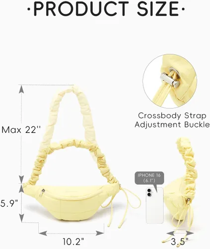 Miniatura 87 de WESTBRONCO Riñoneras para mujeres y hombres, bolsa para cinturón con bolsillos con cremallera, riñoneras modernas, bolsas cruzadas ligeras de 1