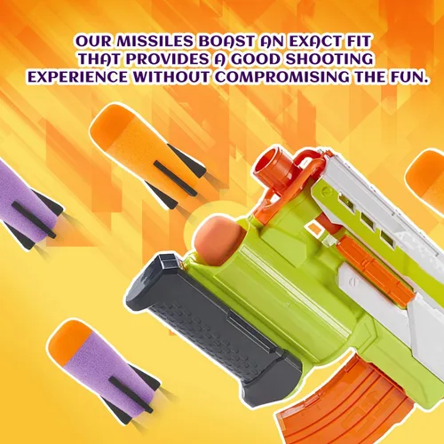 Miniatura 4 de BOROLA Lanzador de cohetes de espuma relleno de misiles compatible con Nerf N-Strike Elite Series