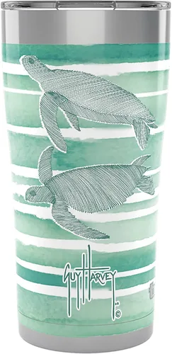 Miniatura 12 de Tervis Traveler Guy Harvey Freeswim Turtle - Vaso aislado de triple pared para viaje mantiene las bebidas frías y calientes, 20 onzas, acero Acero