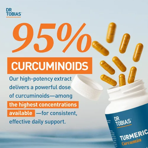 Miniatura 2 de Dr. Tobias cúrcuma o curcurmin, 15 x fuerza: 0,026 oz por cápsula de 95 % curcuminoides Plus Bioperine, 1