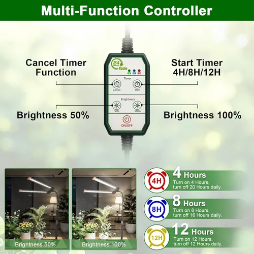 Miniatura 5 de Luz de cultivo para plantas de interior, lámpara de plantas de espectro completo de 6000 K con LED rojo, azul y blanco para cultivo de semillas