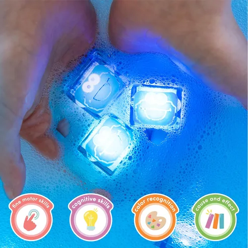 Miniatura 7 de Glo Pals x Barrio Sésamo Cubos que se iluminan activados por agua para juego sensorial (Monstruo de las Galletas - Cubos con personaje)