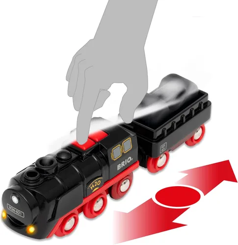 Miniatura 4 de BRIO World - Tren de Vapor Navideño - Tren Operado a Batería - Motor de Vapor Motorizado de 27 Piezas para Pista de Madera con Luces y Vapor Apto