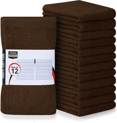 Miniatura 16 de Utopia Towels - Toallas de cocina, paquete de 12 toallas de 16 x 19 pulgadas, 100 % algodón, toallas de barra superabsorbentes negras, toallas