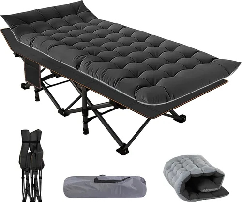 NAIZEA Catres plegables para adultos, catre plegable con colchón, cama plegable para camping, catre militar portátil, catres de dormir Oxford de