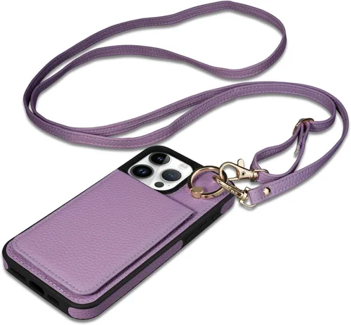 Miniatura 25 de Funda para iPhone 14 Pro Max de 6.7'', Funda Cartera Cruzada Desmontable con Ranuras para Tarjetas con Bloqueo RFID, Soporte de Anillo de 360°
