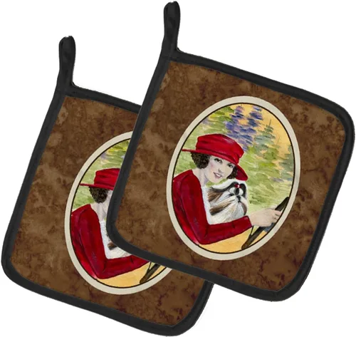 Miniatura 101 de Caroline's Treasures SS8617PTHD - Juego de soportes para ollas de cocina resistentes al calor, almohadillas calientes para horno para cocinar, Husky