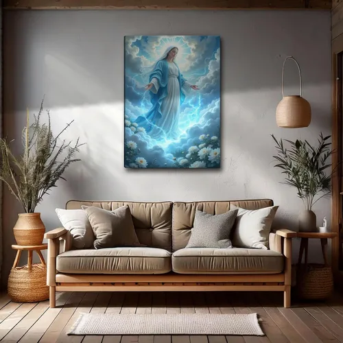Miniatura 3 de Lienzo de Arte de Pared de la Virgen María. Pintura de Arte Católico. Pósteres de la Madre de Jesús, Arte Impreso para la Iglesia, Dormitorio, Sala
